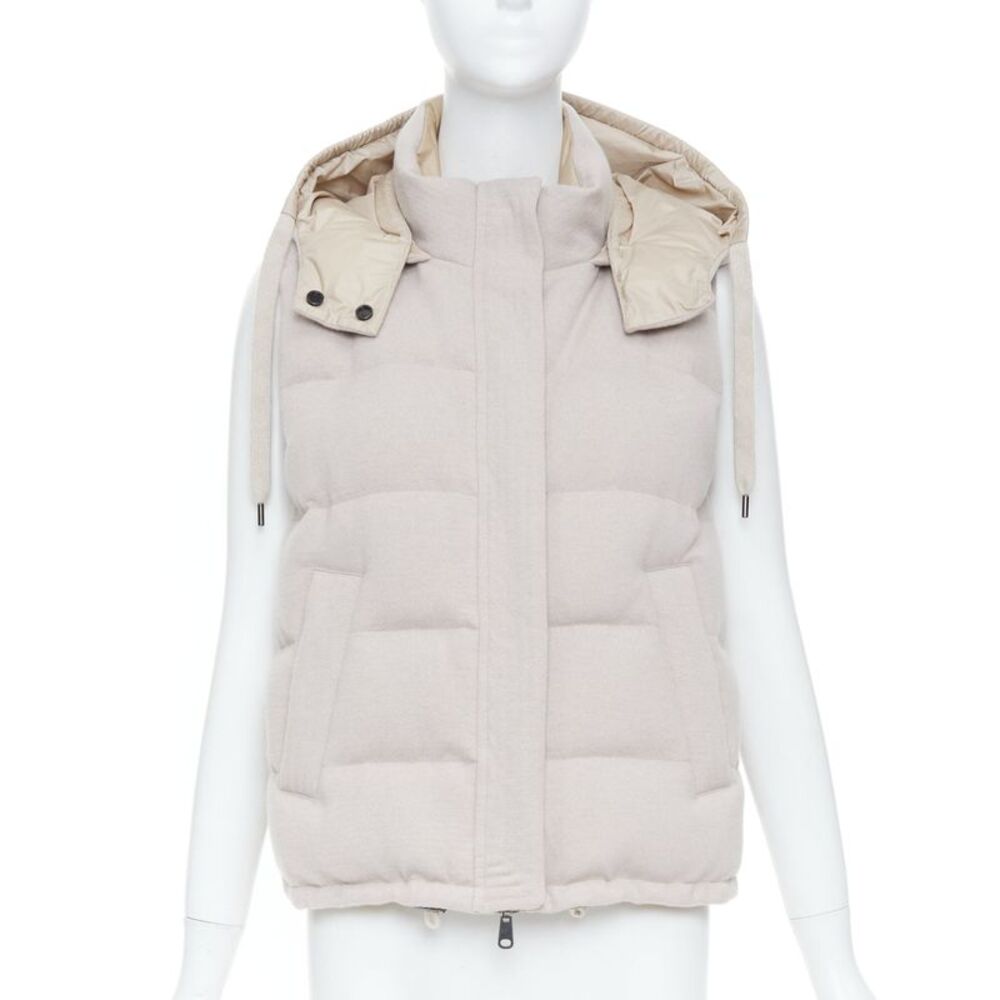 Brunello Cucinelli Cashmere Beige Puffer Vest